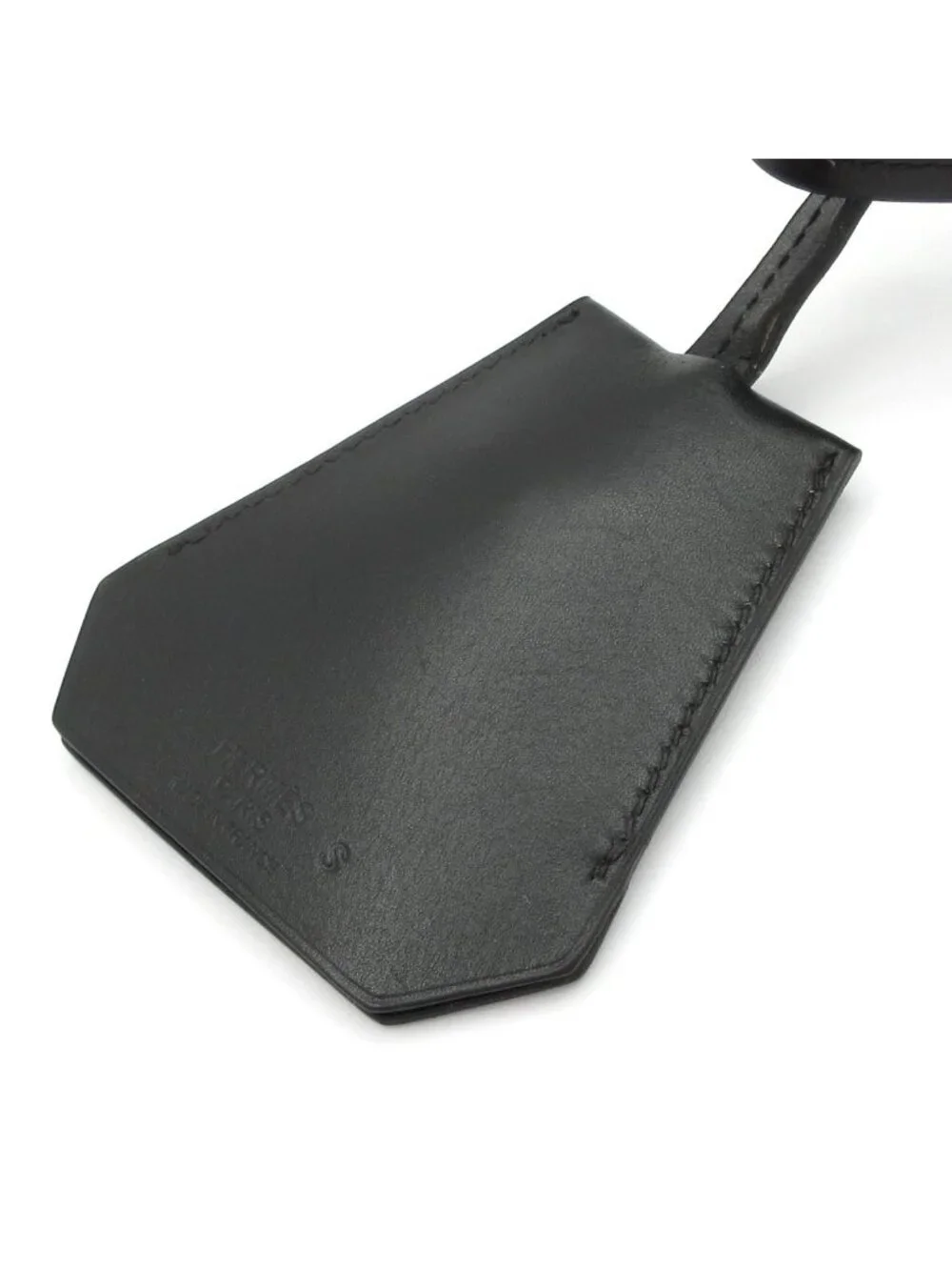 Hermes Necklace Clochette Leather Black